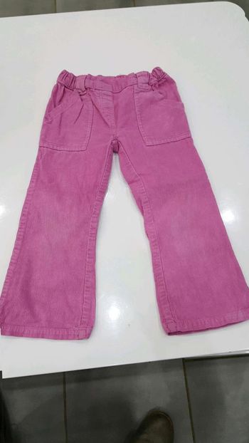 Pantalon velour  rose 3 ans