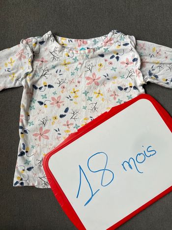 Teeshirt manches longues fleuri 18 mois