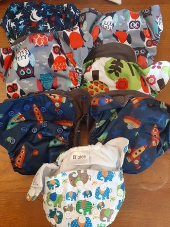 Lot 7 couches lavables mixte