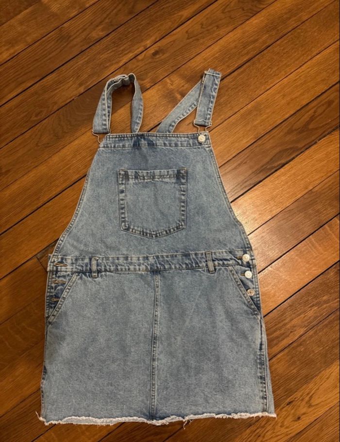 salopette jupe en jean mango