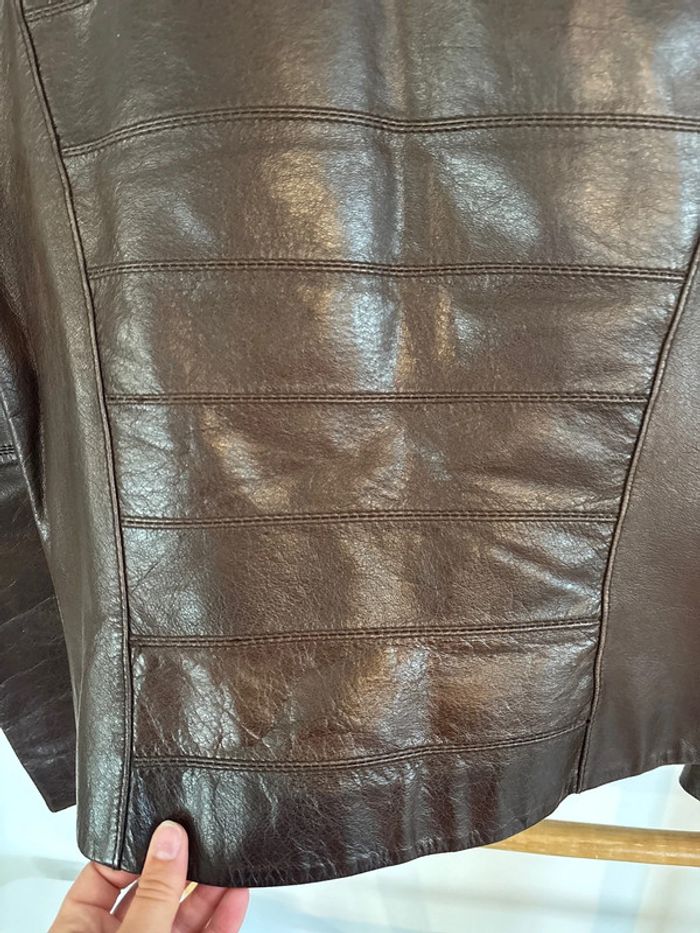 Veste en cuir de buffle marron Vintage Oakwood - photo numéro 13