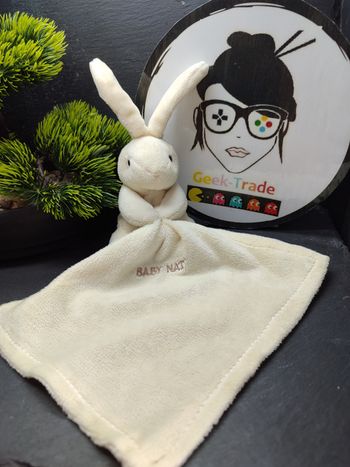 doudou Lapin Baby Nat' Mouchoir Beige Jaune Écru Marron Crème Marron DD003751