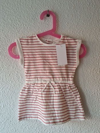 robe rayer blanche et rouge Kiabi