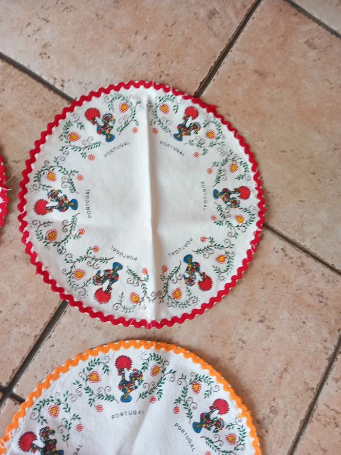🌸lot 5 napperons coton Portugal - photo numéro 5