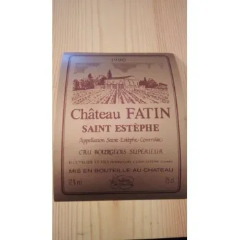 étiquette de vin château fatin saint estephe 1990 neuve -