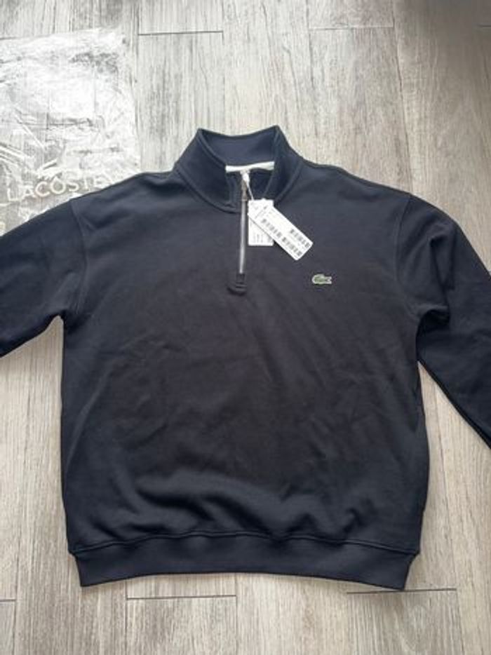 Sweat Lacoste noir à col zippé - photo numéro 3
