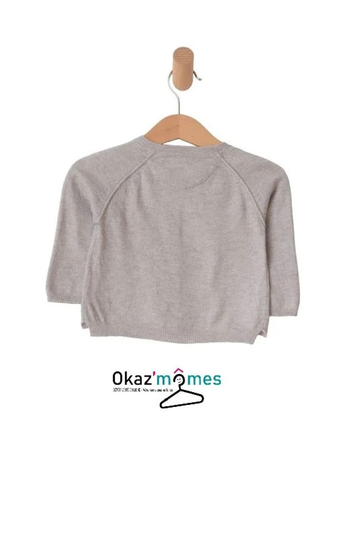 LOT de 2 gilets fins (1 bleu, 1 gris clair) - fille taille 12 mois - photo numéro 3