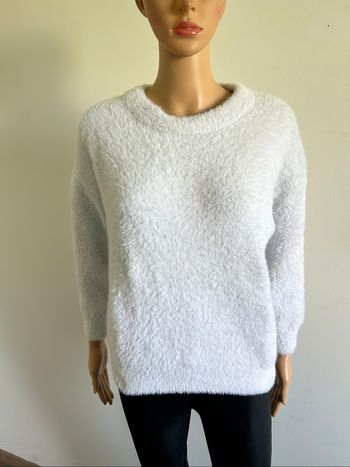 Pull blanc tout doux à manches longues Morgan taille S comme neuf