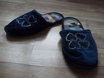 Chaussons mules bleu marine coeurs Kaoma 39 (CH14)