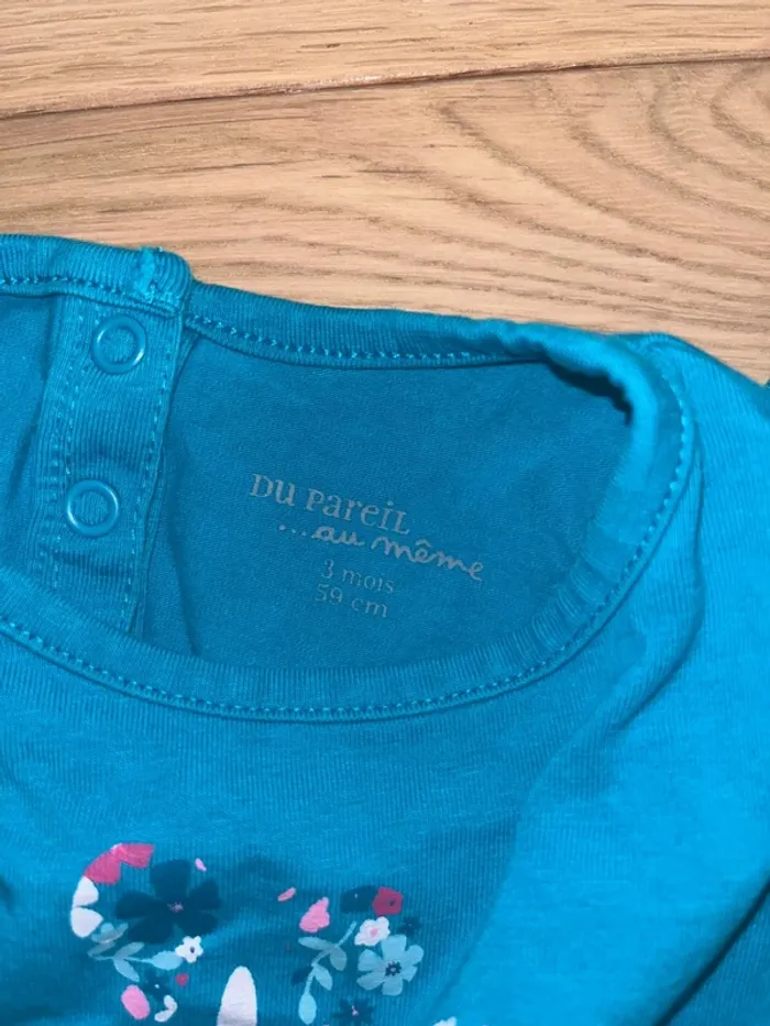 Combishort fille vert bleu - 3 mois - photo numéro 2