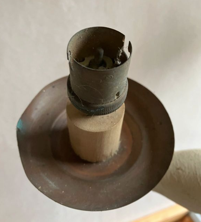 Vintage-Lustre en bois et métal-à réparer - photo numéro 9