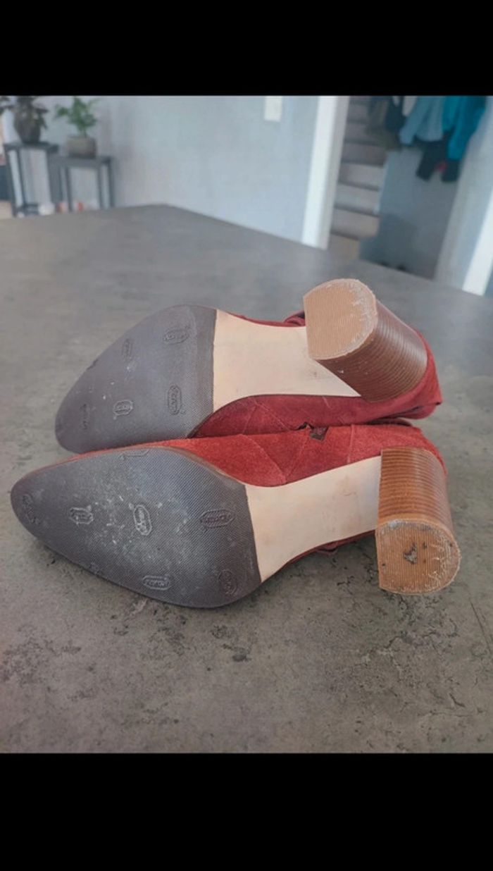 Bottines nubuck bordeaux San Marina - photo numéro 5