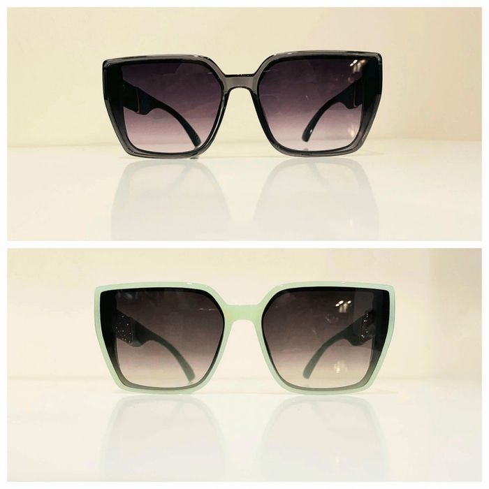 Lot de deux lunettes de soleil femme noire et vert menthe UV protection catégorie 3 - photo numéro 2