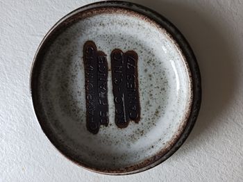 cendrier rond diam 15 cm marron et beige championnat de France Cannes 1977