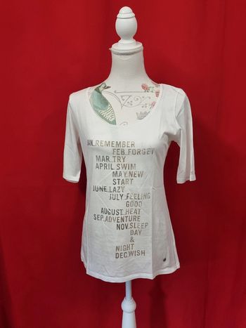 Esprit t-shirt blanc crème motif argenté * taille L *