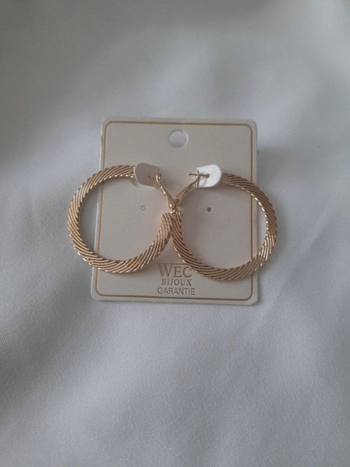 Créoles boucles d oreilles doré neuf avec étiquette 🏷