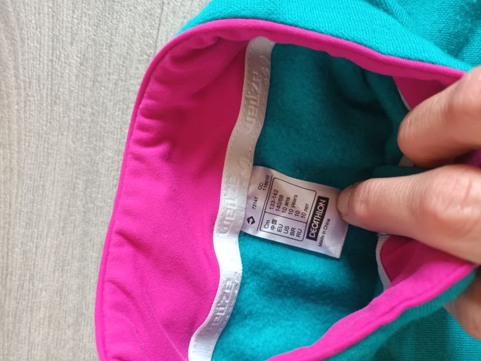 haut pull sport 10ans decatlon wed'ez bleu turquoise presque neuf - photo numéro 3