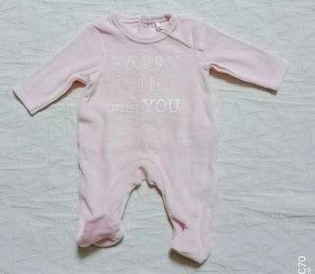 Orchestra pyjama velours rose naissance