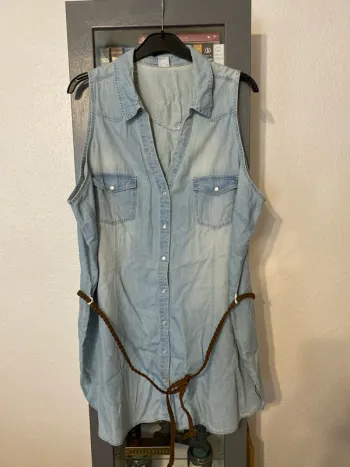 jolie chemise tunique jean fin M&S mode 50