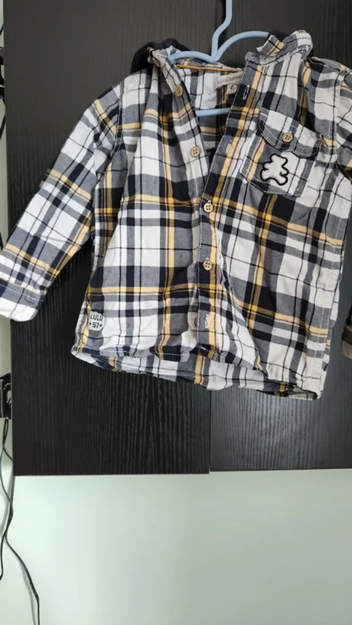 Chemise à carreaux lulu castagnette taille 24m