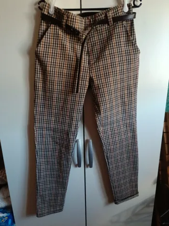Pantalon léger à carreaux elastanne