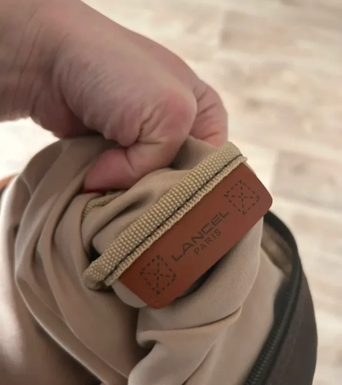 Lancel sac bandoulière en toile marron - photo numéro 4