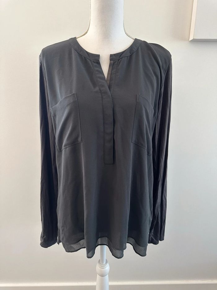 Blouse bi matière grise Milano Italy TXL 42
