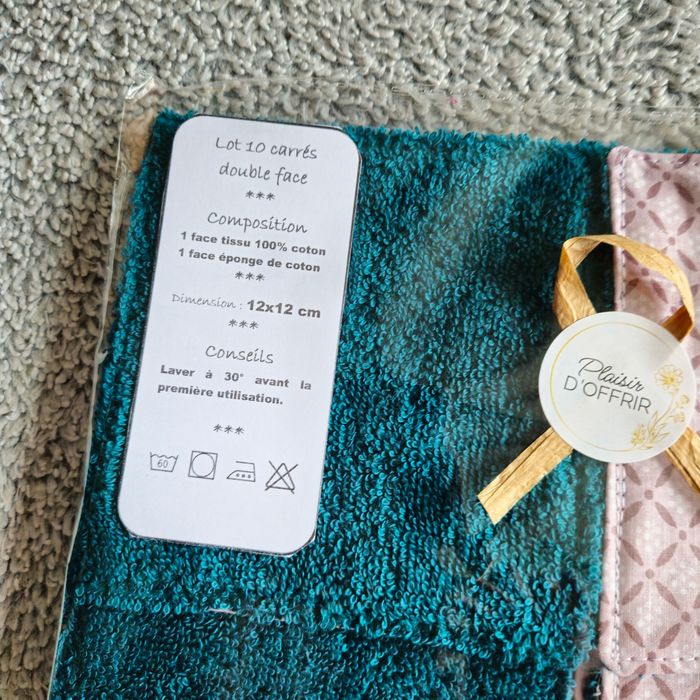 10 lingettes lavables 12x12 cm - photo numéro 3