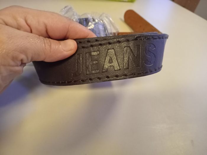 Ceinture marron marque jeans croûte de cuir taille xl42/44 - photo numéro 2