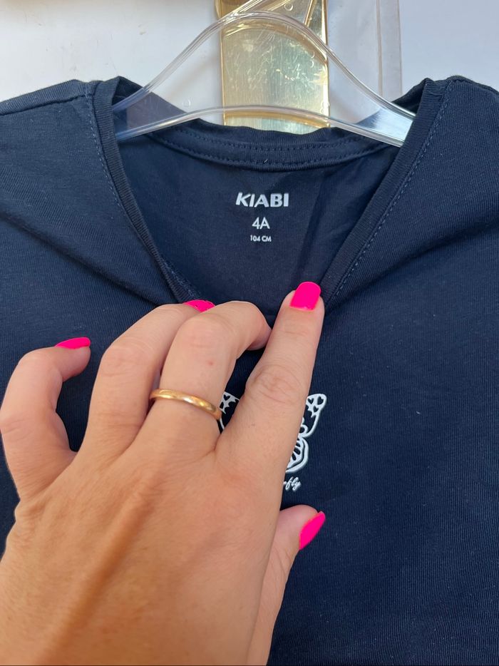 Tee-shirt Kiabi bleu marine papillon - photo numéro 4