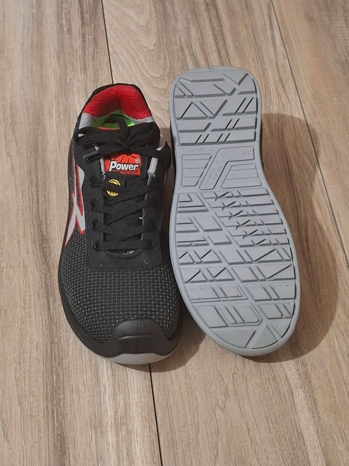 Chaussure sécurité femme enfant travaux travail protection noir rouge - photo numéro 3