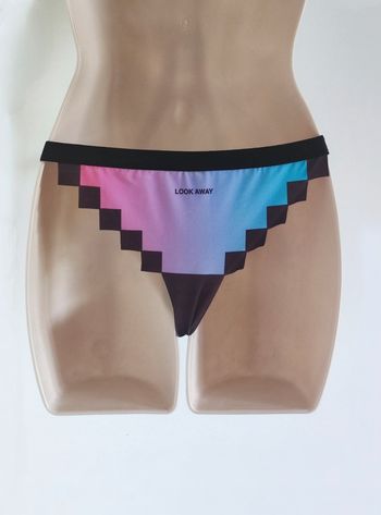 Tanga pixel noir dégradé bleu rose 🇵🇹 Maison Pixel - 38/M