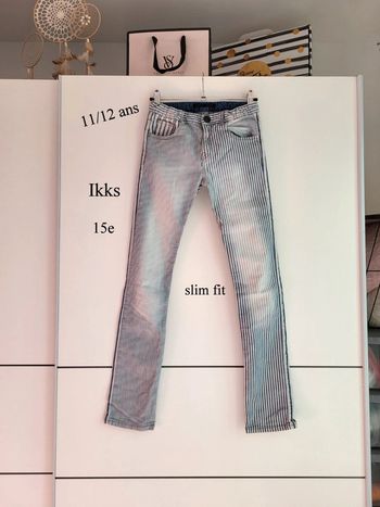 Jean à rayures Ikks slim fit 12 ans impeccable