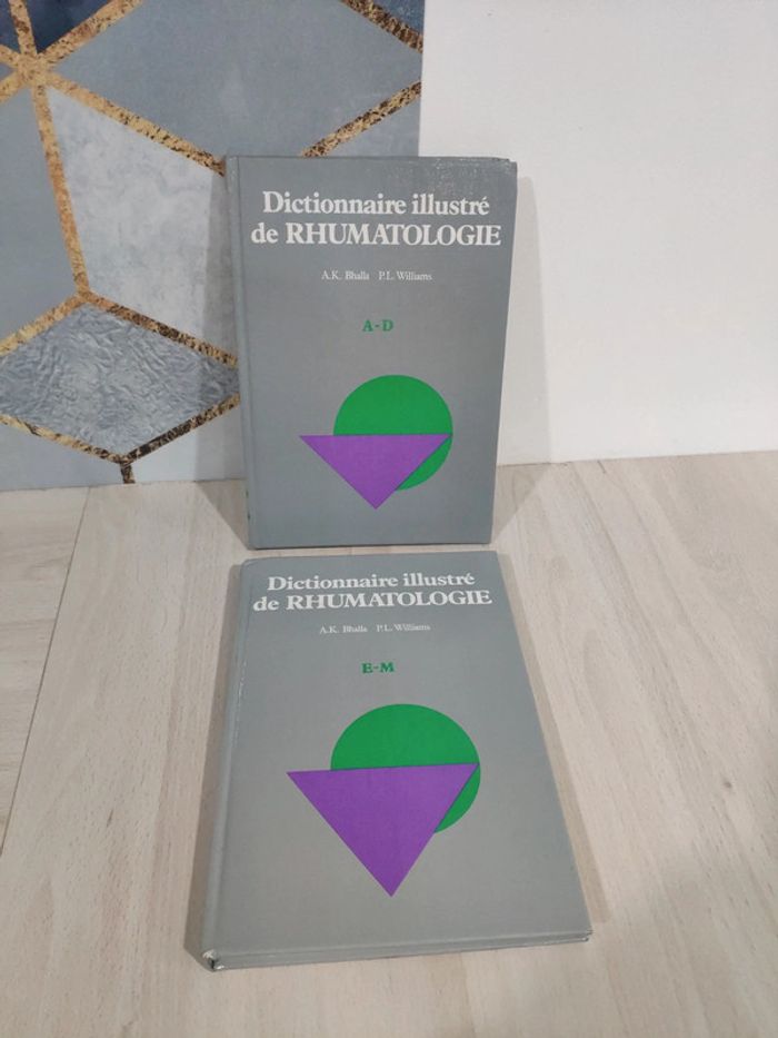 Lot 2 livres dictionnaire illustré de rhumatologie Bhalla Williams de A à M médecine