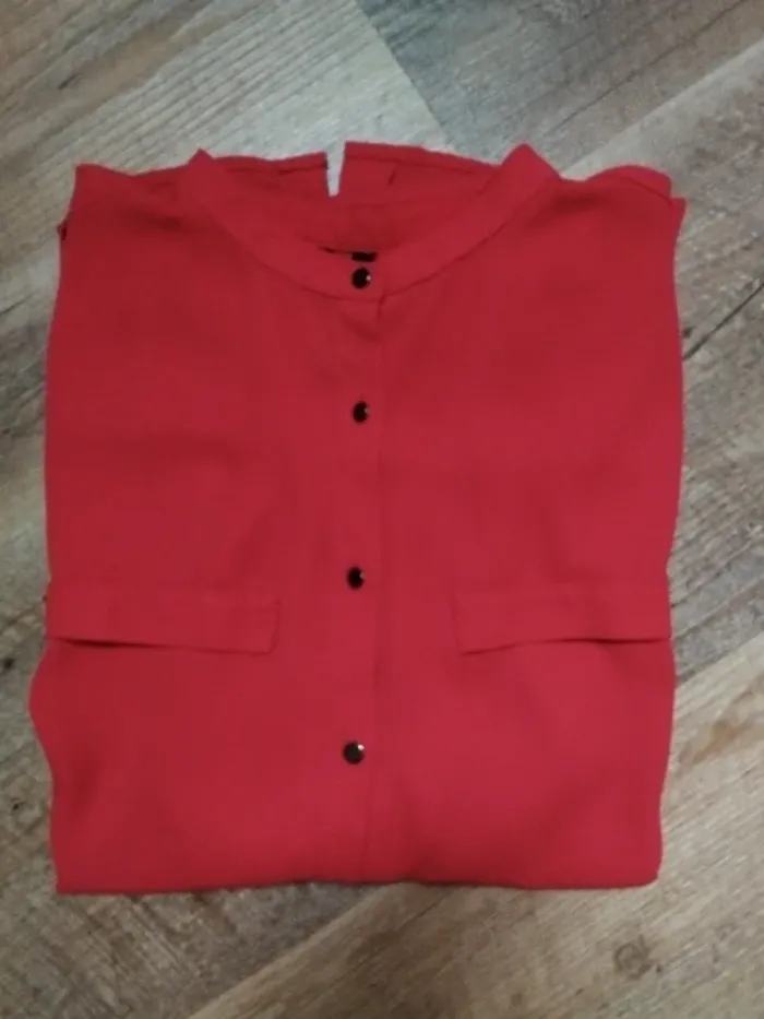 Chemise en mousseline rouge Mango XS - photo numéro 4