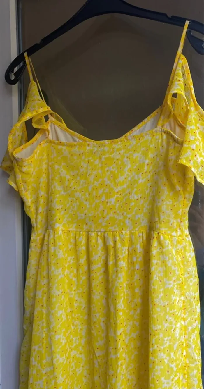 Robe longue jaune débardeur boutons - photo numéro 7