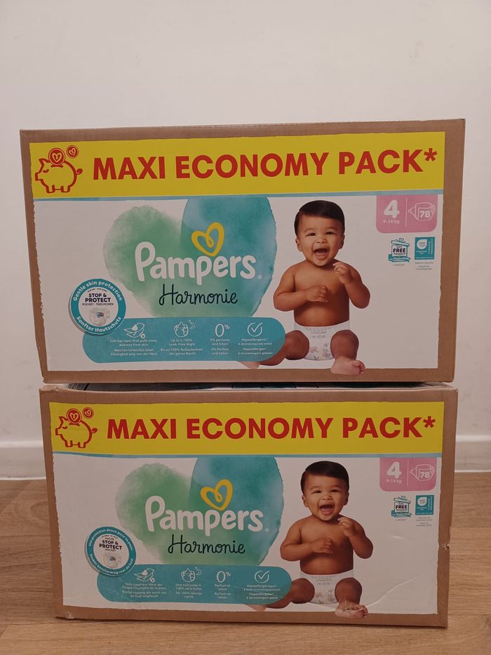 2 cartons Pampers harmonie MaxiEcoPack Taille 4 - carton de 78 couches
