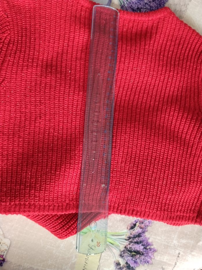 Cardigan rouge fête de - photo numéro 4