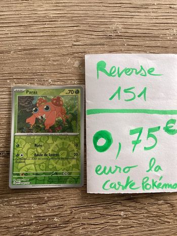 carte Pokémon paras reverse 046/165 EV3.5 collection 151 FR neuf sortie de booster