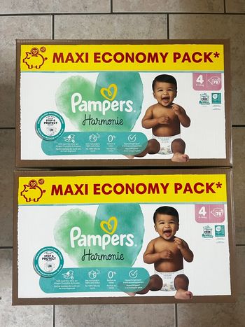 2 maxi pack Pampers taille 4 harmonie 