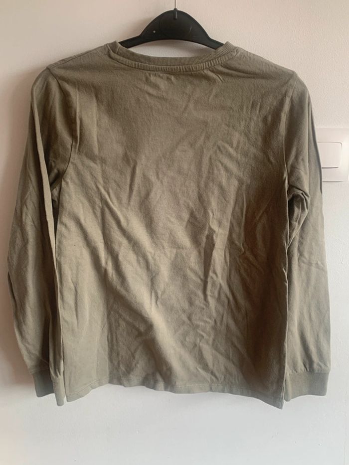 Tee Shirt maillot manches longues kaki imprimé 12 ans - photo numéro 4