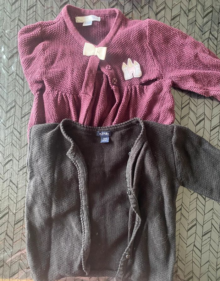 Lot de 2 gilets bébé fille – 12 mois – Kiabi & Mes Petits Cailloux