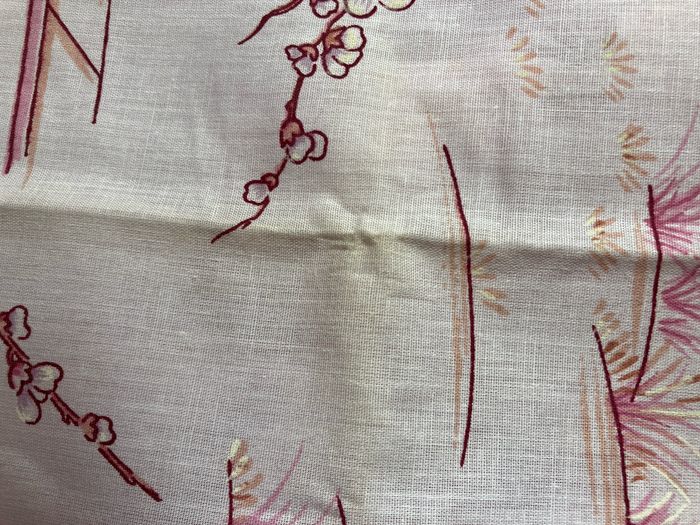 Vintage-Très belle parure de lit rose neuve-Motifs japonisants - photo numéro 8