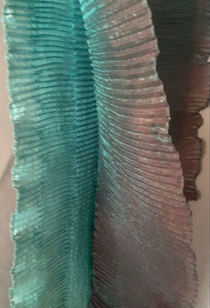 Écharpe gaufrée bleu/turquoise et verte - photo numéro 5