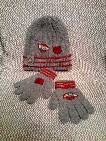 Bonnet + gants gris 18/24 mois - Tissaia