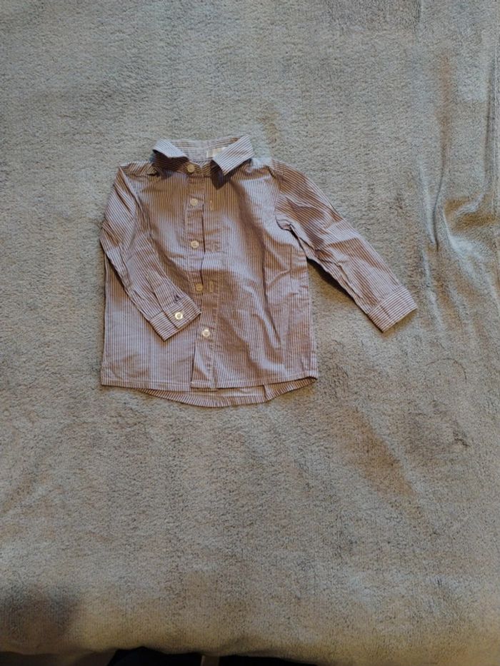 Chemise rayée violet et blanc