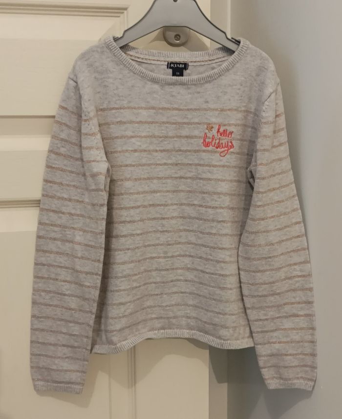 Pull fille gris chiné - Kiabi - 8 ans
