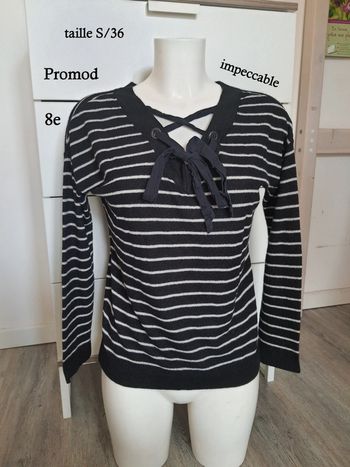 Pull marinière col V Promod taille 36