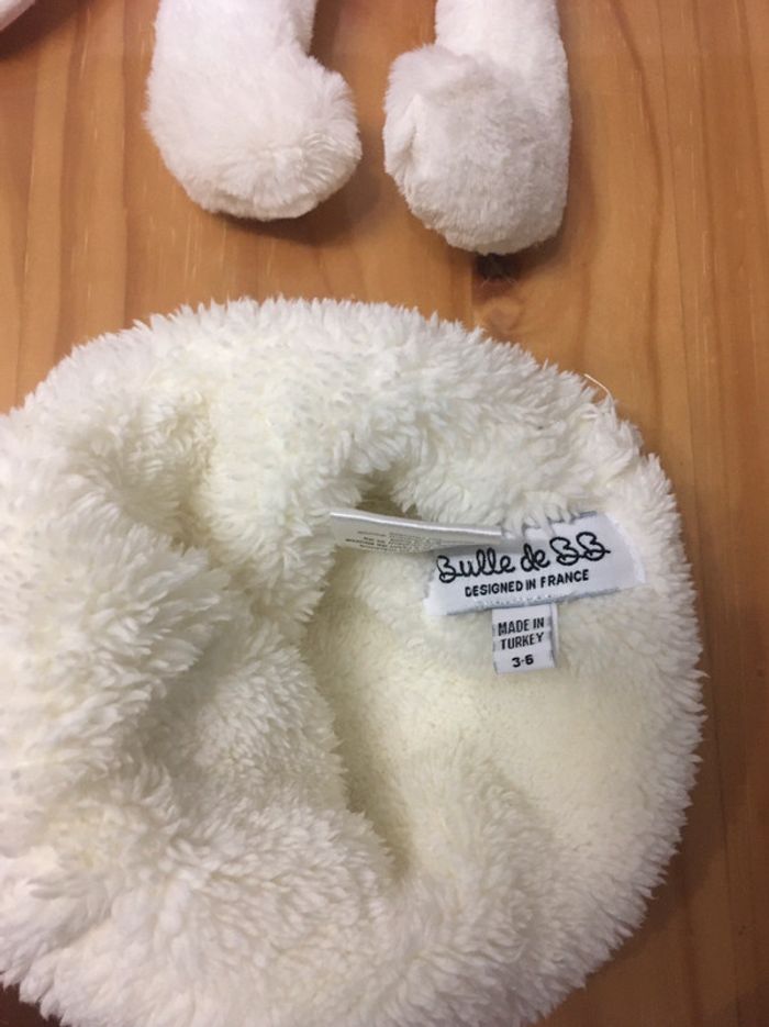 Bonnet blanc épais 3-6 mois bulle de BB - photo numéro 2
