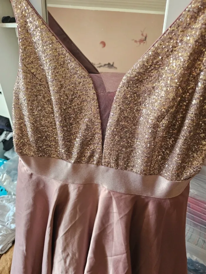 Robe de soiree vieux rose t48 - photo numéro 2
